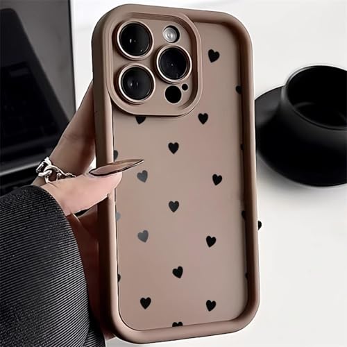 LVVLBBT Herz-Handyhülle für iPhone 14 Hülle iPhone 11 13 12 15 16 Pro Max X Xs Xr 7 8 Plus Se 2020 Weiche Silikonhülle (Für iPhone XS Max/05DG94) von LVVLBBT