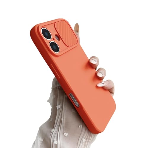 LVVLBBT Kameraschutz, weiche TPU-Hülle für iPhone 16 15 14 13 12 Mini 11 Pro Xr X Xs Max 7 8 Plus Se, einfarbig, stoßfeste Abdeckung (für iPhone 16 Pro/Orange) von LVVLBBT