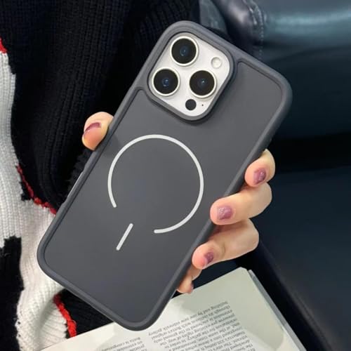 LVVLBBT Kamerataste, Matte, Schlichte, weiche TPU-Telefonhülle für iPhone 15 14 Plus 13 12 11 Pro Max, magnetische kabellose Ladeabdeckung (für iPhone 11 Pro/Dunkelgrau) von LVVLBBT