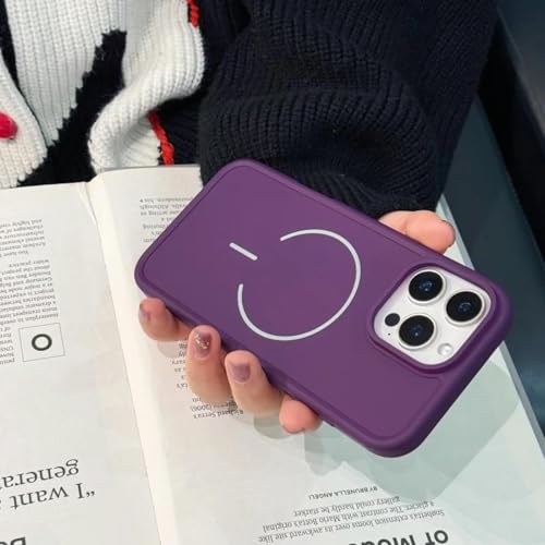 LVVLBBT Kamerataste, Matte, Schlichte, weiche TPU-Telefonhülle für iPhone 15 14 Plus 13 12 11 Pro Max, magnetische kabellose Ladeabdeckung (für iPhone 13 Pro/Dunkelviolett) von LVVLBBT