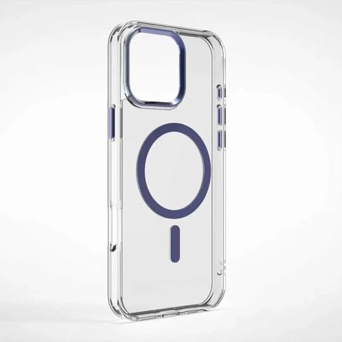 LVVLBBT Magnetische, durchsichtige Hülle für iPhone 16 14 13 12 11 15 Pro Max 15 Plus, kabelloses Laden, stoßfeste, transparente Hülle (für iPhone 13Pro/Blau) von LVVLBBT