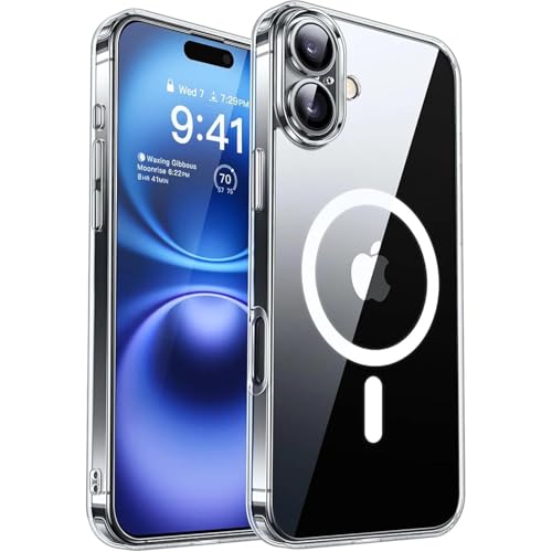 LVVLBBT Magnetische, stoßfeste Hülle für iPhone 16e 16 15 14 13 12 11 Pro Max Plus, Matte, transparente Hartschale (für iPhone 16e/Klar) von LVVLBBT