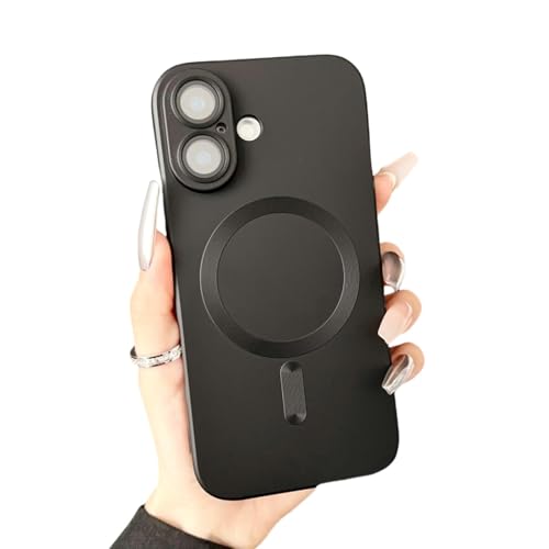 LVVLBBT Metallisch Mattes magnetisches Gehäuse für iPhone 16 15 14 Pro Max Plus 13 12 11 Xr X Xs 7 8 Se Stoßfeste Abdeckung (für iPhone 12Pro/BK) von LVVLBBT