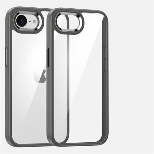 LVVLBBT Metallrahmenhülle für iPhone 16e Se 4 2025 16 15 14 11 13 12 Pro Max Plus Mini Transparente stoßfeste Stoßstangenabdeckung aus Acryl (für iPhone 15 Pro/Titangrau) von LVVLBBT