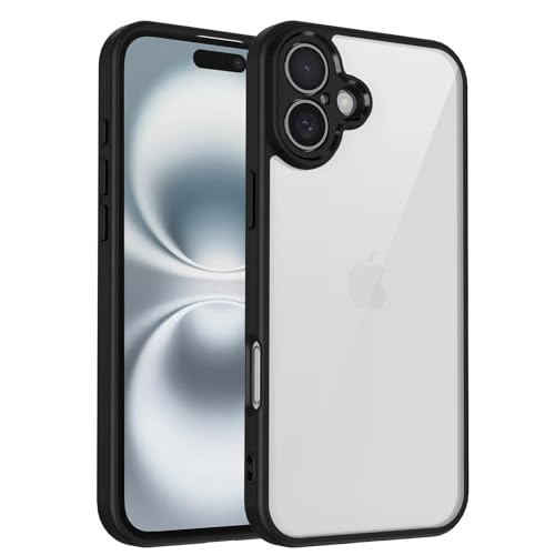 LVVLBBT Stoßfeste Hülle mit transparentem Silikonrahmen für iPhone 16 15 14 13 12 11 Pro X Xs Xr Max 8 7 Plus Se Kameraobjektivschutz-Telefonabdeckung (für iPhone 11 Pro/Schwarz) von LVVLBBT