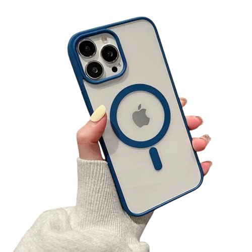 LVVLBBT für iPhone 16 15 14 13 12 11 Pro Max Mini Plus Magnetisches kabelloses Laden Einfache und modische Hülle (Für iPhone 11 Pro/Königsblau) von LVVLBBT