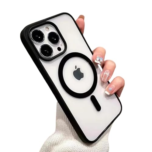 LVVLBBT für iPhone 16 15 14 13 12 11 Pro Max Mini Plus Magnetisches kabelloses Laden Einfache und modische Hülle (Für iPhone 15 Pro/schwarz) von LVVLBBT