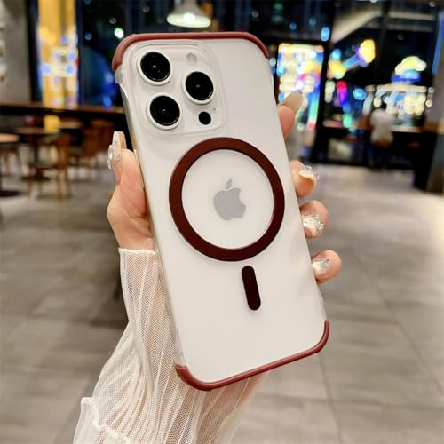 LVVLBBT für iPhone 16 Pro Max Rahmenlose Hülle Wärmestrahlung Randlose Schlanke Matte Hülle für iPhone 12 13 14 15 Pro Max 16 Plus (Für iPhone 16 ProMax/Rot) von LVVLBBT