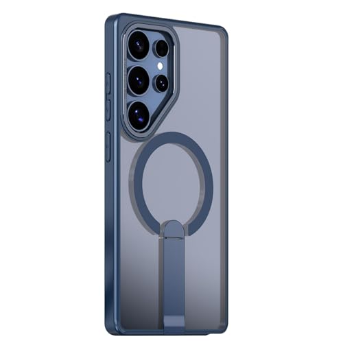 Magnetische Halterung für Samsung Galaxy S22 S23 S24 Fe S25 Plus Ultra Wireless Charge Clear Cover (für Samsung S23Ultra/Navy) von LVVLBBT