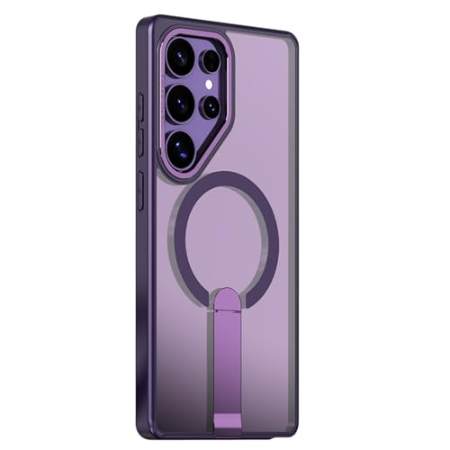 Magnetische Halterung für Samsung Galaxy S22 S23 S24 Fe S25 Plus Ultra Wireless Charge Clear Cover (für Samsung S24 Plus/Lila) von LVVLBBT