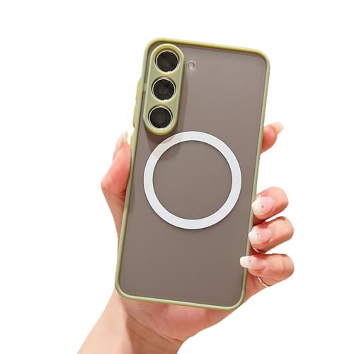 Matte magnetische Hülle für Samsung Galaxy S24 S23 S22 S21 Plus Ultra Fe A55 A35 A25 A15 A54 A34 A14 Hardcover (Für A15/Armeegrün) von LVVLBBT