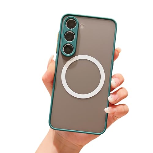 Matte magnetische Hülle für Samsung Galaxy S24 S23 S22 S21 Plus Ultra Fe A55 A35 A25 A15 A54 A34 A14 Hardcover (Für A23/Dunkelgrün) von LVVLBBT