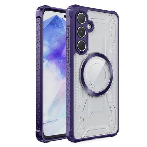 Transparente magnetische Hülle für Samsung Galaxy S25 S24 S23 S21 Fe Ultra Plus A56 A36 A26 A16 A55 A35 Cover (Für S24/Dunkelviolett) von LVVLBBT