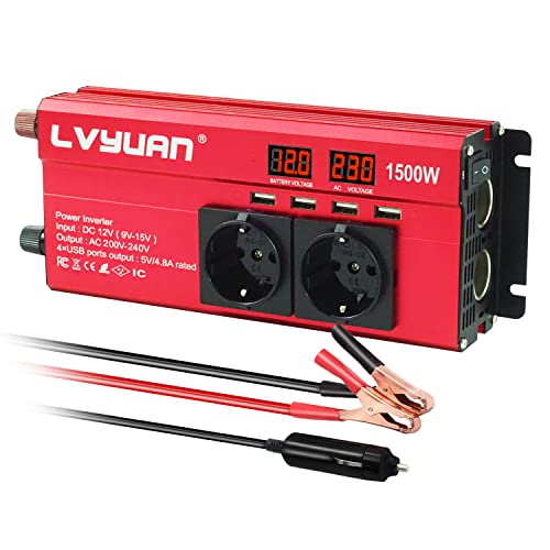 LVYUAN Spannungswandler 12V 230V 1500W Wechselrichter RED von LVYUAN