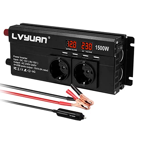 LVYUAN Wechselrichter 1500W 12V 230V 240V Modifizierter Sinuswellen Spannungswandler von LVYUAN