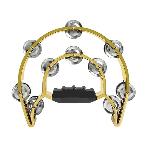 LVYUDS Gold- Und Silber-Tamburin-Schlaginstrumente for Erwachsene, Tambourin-Instrumente Doppelschichtige Clicker-Rasselinstrumente (Color : Gold) von LVYUDS