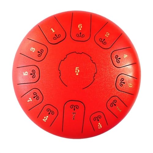 LVYUDS Tragbare Zungentrommel, 12 Inch 15-Ton Tongue Drum Set for Erwachsene/Anfänger, 13-Ton Mit Trommeltasche Und Anderem Zubehör(Rot) von LVYUDS