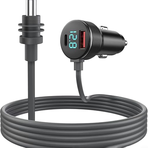 Multi-Port-Kfz-Ladegerät für Starlink Mini mit digitalem Voltmeter, 3 m DC-Kabel, QC/PD Schnellladung, 12 V-24 V kompatibel, 30 W Ausgang (2 m) von LVYXON