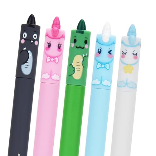 LVZONGXIN 5er Set löschbare Gelstifte, radierbaren Gelstiften, Stifte mit löschbarer Tinte, [ BLAU], löschbarer Stift, löschbar ohne Blatt zu verbrauchen, 0,5 mm Spitze von LVZONGXIN