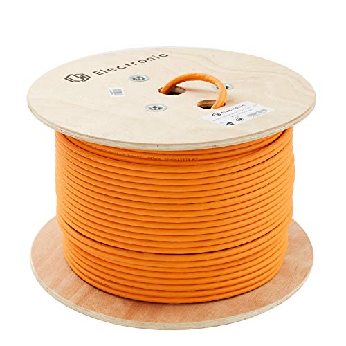 LW Electronic Verlegekabel Cat7A Duplex LAN Kabel 100m Gigabit Halogenfrei POE BauPVO Netzwerkkabel S/FTP PIMF 1200 MHz Kupfer AWG23 LSZH Installationskabel Datenkabel Orange von LW Electronic