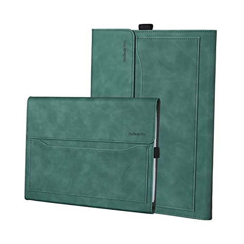 Schutzhülle für Microsoft Surface Pro 11 / Pro 10 / Pro 9, 33 cm (13 Zoll), mehrere Blickwinkel, Portfolio, Business-Hülle mit Tasche und Stylus-Halter, kompatibel mit Typ-Cover-Tastatur (Wald) von LWKJOY