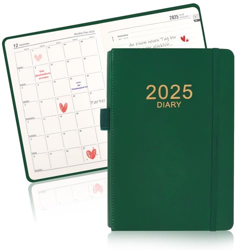 Terminplaner 2025,Kalender 2025 Wochenübersicht,Calendar 2025 mit PU-Leder A5,Terminkalender 2025,Tagebuch,Planer 2025 Buchkalender 2025,Kalender 176 Seiten Personal Organize von LWMTT