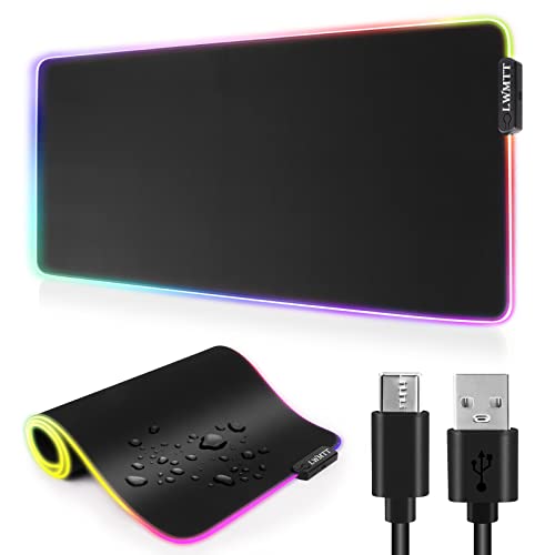 LWMTT Gaming Mauspad XXL, RGB Mousepad 800x300mm XXL, Mauspad LED, XXL Gaming Mousepad Groß mit 14 Beleuchtungs Modi, 7 LED Farben, Wasserdichter Mousepad für Computer PC Gamer LWMTT Gaming Mauspad XXL, RGB Mousepad 800x300mm XXL, Mauspad LED, XXL Gaming Mousepad Groß mit 14 Beleuchtungs Modi, 7 LED Farben, Wasserdichter Mousepad für Computer PC Gamer von LWMTT