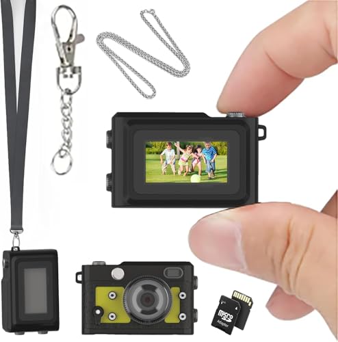 Mini CAM Keychain Cam 1,47 Zoll Bildschirm Mini Retro Kamera Kleine Digitalkamera 1080P HD Portable Video Recorder Foto/Video Modus Schalter 64G TFType-C 2H Akku 62g (Schlüsselanhänger/Umhängegurt Mini CAM Keychain Cam 1,47 Zoll Bildschirm Mini Retro Kamera Kleine Digitalkamera 1080P HD Portable Video Recorder Foto/Video Modus Schalter 64G TFType-C 2H Akku 62g (Schlüsselanhänger/Umhängegurt von LX-VIECKDUN
