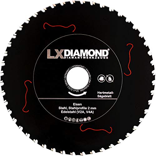 LXDIAMOND Hartmetall Sägeblatt 230mm x 30,0mm Z48 für Eisen Stahl Edelstahl V2A V4A Stahlprofile Bleche Stahl Kreissägeblatt passend für Kappsägen Handkreissägen Metall-Trennsägen Tischsägen 230x30 von LXDIAMOND