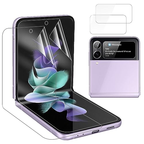 LXEEOLX [2 Stück Hydrogel TPU Schutzfolie für Samsung Galaxy Z Flip 3 5G, Transparenter Soft Bildschirmschutz mit Fingerabdruck-ID Unterstützen [HD Klar][Anti-Kratzer][Anti-Öl] von LXEEOLX
