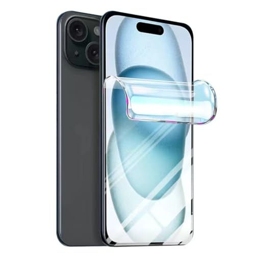 LXEEOLX [2 Stück Hydrogel TPU Schutzfolie für iPhone 15 Plus, Transparenter Soft Bildschirmschutz mit Fingerabdruck-ID Unterstützen [HD Klar][Anti-Kratzer][Anti-Öl] von LXEEOLX
