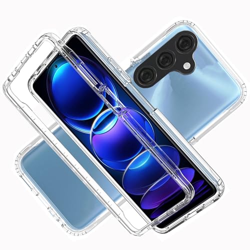 LXHGrowH Hülle für Samsung Galaxy A25 5G, 360 Grad Ganzkörper Stoßfest Handyhülle, Kratzfest Schutzhülle mit Eingebauter Displayschutzfolie, Case Dual - Transparent von LXHGrowH