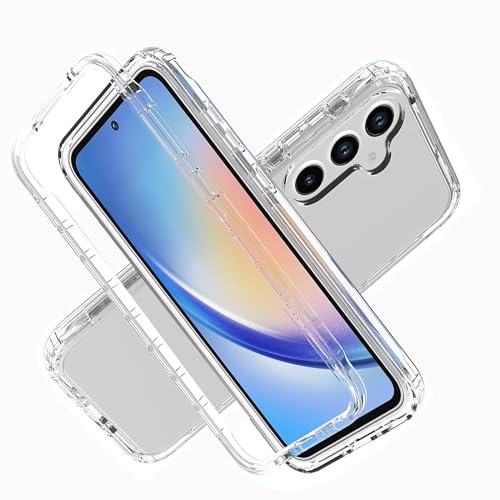 LXHGrowH Hülle für Samsung Galaxy A35 5G, 360 Grad Ganzkörper Stoßfest Handyhülle, Kratzfest Schutzhülle mit Eingebauter Displayschutzfolie, Case Dual - Transparent von LXHGrowH