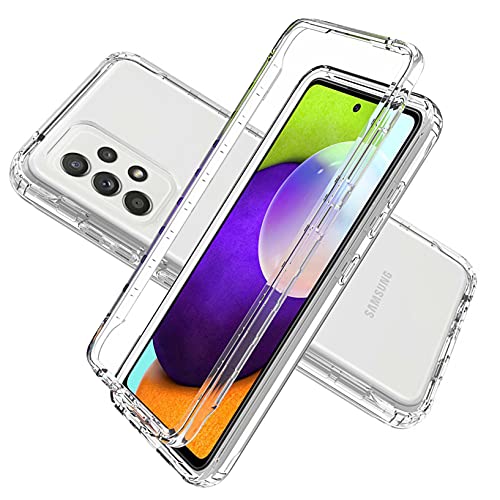 LXHGrowH Hülle für Samsung Galaxy A52 4G / 5G, 360 Grad Ganzkörper Stoßfest Handyhülle, Kratzfest Schutzhülle mit Eingebauter Displayschutzfolie, Case Dual - Transparent von LXHGrowH