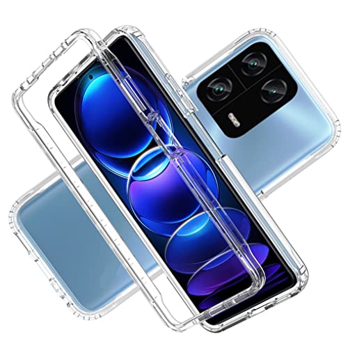 LXHGrowH Hülle für Xiaomi 13 Pro 5G, 360 Grad Ganzkörper Stoßfest Handyhülle, Kratzfest Schutzhülle mit Eingebauter Displayschutzfolie, Case Dual - Transparent von LXHGrowH
