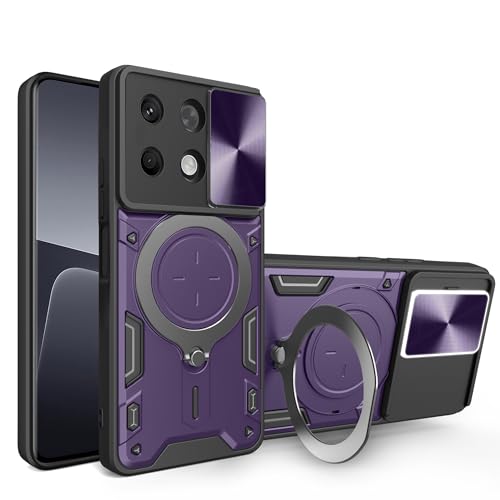 LXHGrowH Hülle für Xiaomi Redmi Note 13 4G, Militärnorm Schutz Schutzhülle, Stoßfest Handyhülle, mit Lens Protection Slide Camera und 360° Magnetis Drehbarer Ständer, Lila LXHGrowH Hülle für Xiaomi Redmi Note 13 4G, Militärnorm Schutz Schutzhülle, Stoßfest Handyhülle, mit Lens Protection Slide Camera und 360° Magnetis Drehbarer Ständer, Lila von LXHGrowH