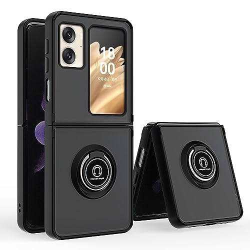LXHGrowH Schutzhülle für OPPO Find N2 Flip, stoßfeste Silikonhülle, Schwarz, kratzfest, Rückenprotektor, matt, stoßfest, mit 360° magnetischer Halterung von LXHGrowH