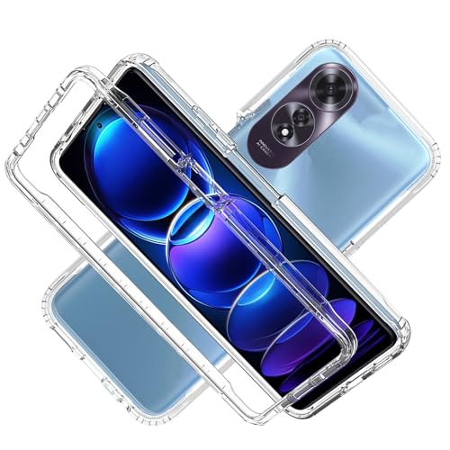 LXHGrowH Hülle für Oppo A60, 360 Grad Ganzkörper Stoßfest Handyhülle, Kratzfest Schutzhülle mit Eingebauter Displayschutzfolie, Case Dual - Transparent von LXHGrowH