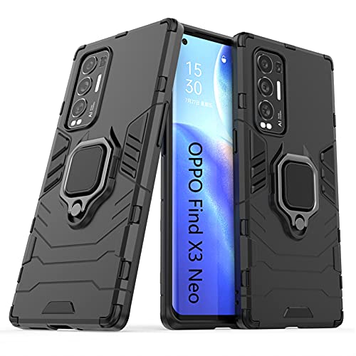 LXHGrowH Schutzhülle für Oppo Find X3 Neo, 2-in-1 Dual Layer, Anti-Shock 360° Full Body Schutz TPU Silikon Gel Bumper und Hart PC Rüstung mit Ständer Schutzhülle für Oppo Find X3 Neo, Schwarz LXHGrowH Schutzhülle für Oppo Find X3 Neo, 2-in-1 Dual Layer, Anti-Shock 360° Full Body Schutz TPU Silikon Gel Bumper und Hart PC Rüstung mit Ständer Schutzhülle für Oppo Find X3 Neo, Schwarz von LXHGrowH