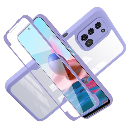 LXHGrowH Handyhülle für Samsung Galaxy A21s, komplette Anti-Shock-Hülle [360 °], Full Body Schutz, kratzfest, eingebauter Displayschutz, doppeltes Anti-Schock-Cover [Lila] von LXHGrowH