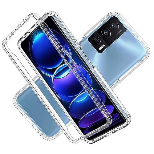 LXHGrowH Hülle für Xiaomi Poco F5 Pro 5G, 360 Grad Ganzkörper Stoßfest Handyhülle, Kratzfest Schutzhülle mit Eingebauter Displayschutzfolie, Case Dual - Transparent von LXHGrowH