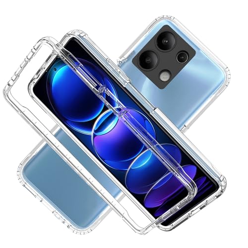 LXHGrowH Hülle für Xiaomi Redmi Note 13 4G, 360 Grad Ganzkörper Stoßfest Handyhülle, Kratzfest Schutzhülle mit Eingebauter Displayschutzfolie, Case Dual - Transparent von LXHGrowH