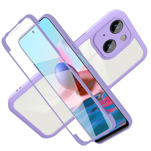 LXHGrowH Schutzhülle für iPhone 15 – komplette Anti-Shock-Hülle [360°] Full Body Schutz, kratzfest, eingebauter Displayschutz, doppelte Stoßfestigkeit, Handyhüllen Cover, Violett von LXHGrowH