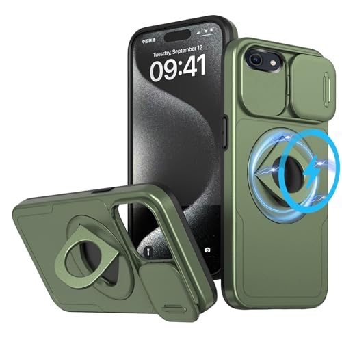 LXHGrowH Magnetisch Hülle für iPhone SE 2022 / iPhone SE 2020 / iPhone 7 / iPhone 8, Militärnorm Schutz Schutzhülle, Stoßfest Handyhülle mit Lens Protection Slide Camera, Grün LXHGrowH Magnetisch Hülle für iPhone SE 2022 / iPhone SE 2020 / iPhone 7 / iPhone 8, Militärnorm Schutz Schutzhülle, Stoßfest Handyhülle mit Lens Protection Slide Camera, Grün von LXHGrowH