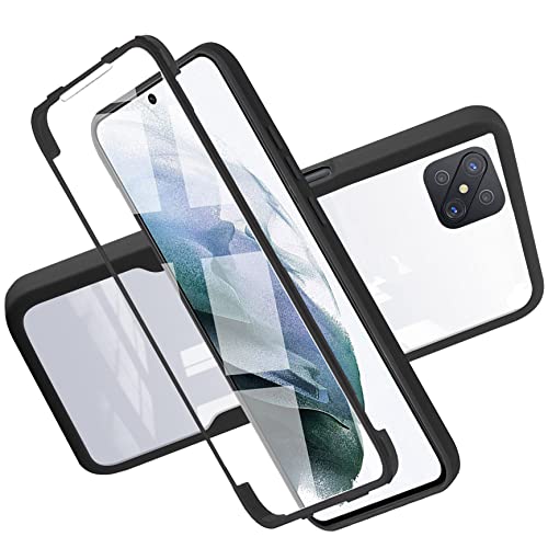 Schutzhülle für Oppo Reno 4Z 5G / Oppo Reno4 Z 5G, 2-in-1-Hybrid-Hülle, doppelschichtig, 360 °, Full Body Anti-Schock-Schutz [weiches TPU Front] und [harte Rückseite] Schutzhülle, Schwarz von LXHGrowH