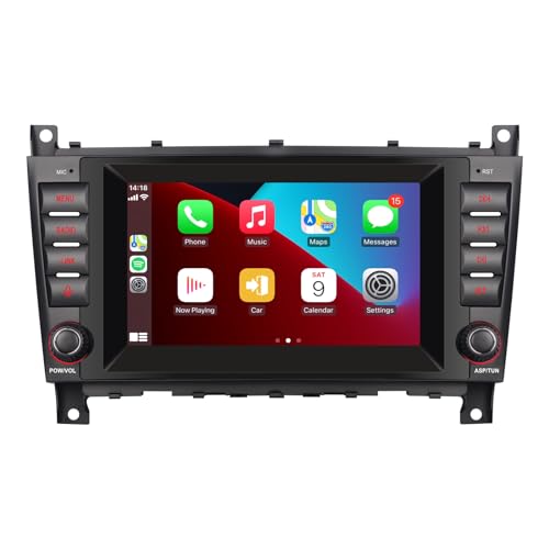 Autoradio kompatibel mit drahtlosen Carplay/Android Auto für Mercedes Benz C-Class W203 G-Class W463 CLK-Class W209 mit IPS -Touchscreen/Bluetooth/Mirror Link/FM/AM/USB von LXKLSZ