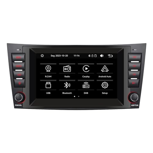 Autoradio kompatibel mit drahtlosen Carplay/Android Auto für Mercedes Benz E-Class W211 CLS-Class W219 mit Hohe Ausgangsleistung IPS -Touchscreen/Bluetooth/FM/AM/USB von LXKLSZ