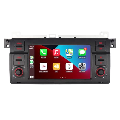 LXKLSZ Autoradio für BMW E46 3er Serie 1999-2004 Kompatibel mit drahtlos Carplay/Android Auto mit 7 Zoll IPS Touchscreen/Bluetooth/Mirror Link/FM/AM/USB von LXKLSZ