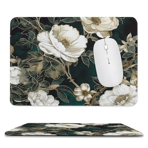 Mauspad, Computer-Mauspad, weiße Blumen, mit rutschfester Gummiunterseite, Laptop-Schreibtischunterlage, wasserdicht, quadratisch, Schreibtischunterlage für Arbeit und Zuhause, 24,9 x 30 cm Mauspad, Computer-Mauspad, weiße Blumen, mit rutschfester Gummiunterseite, Laptop-Schreibtischunterlage, wasserdicht, quadratisch, Schreibtischunterlage für Arbeit und Zuhause, 24,9 x 30 cm von LXTDPBK