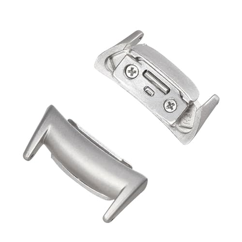 2 Stück Edelstahl Anschluss Kompatibel mit Samsung Gear Fit 2/ Gear Fit 2 Pro Uhrenarmband Anschluss, 18mm Metall Adapter Uhren Stecker für Samsung Gear Fit2/ Gear Fit 2 Pro Connectoren (Silber) von LXURY